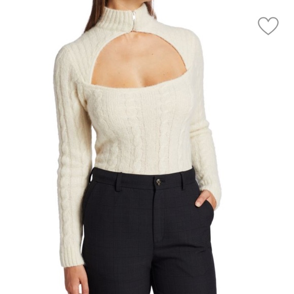 Ganni Sweaters - GANNI // Cutout cable-knit alpaca-blend turtleneck sweater